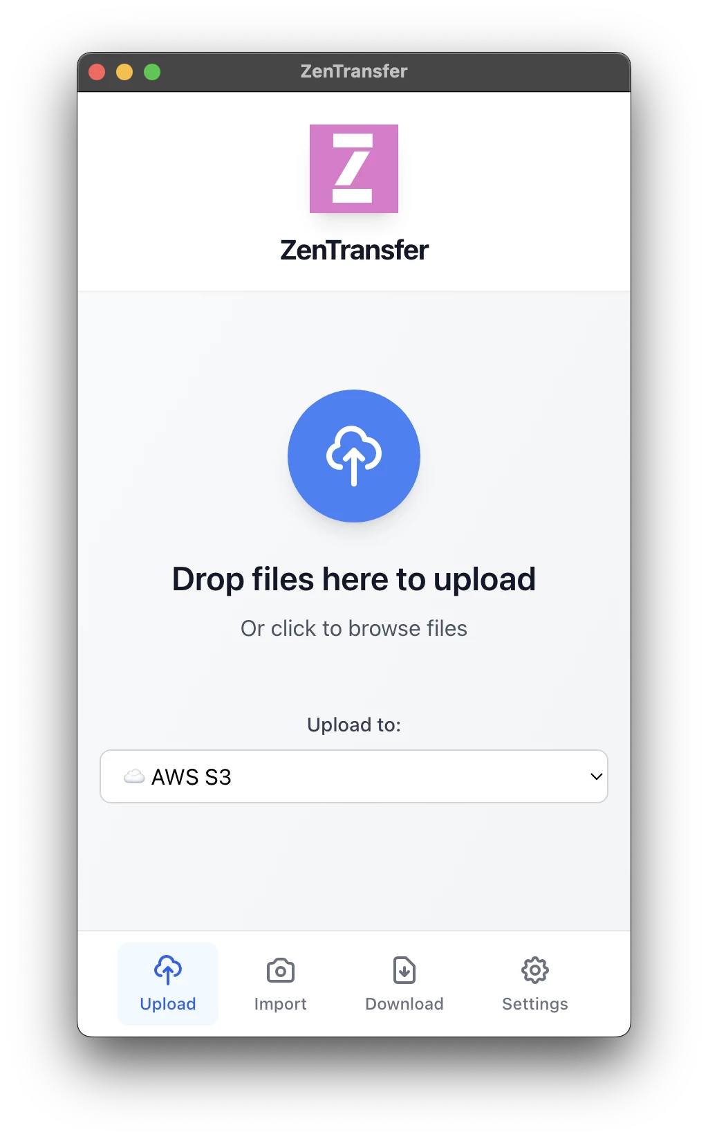 ZenTransfer Desktop App Screenshot 1
